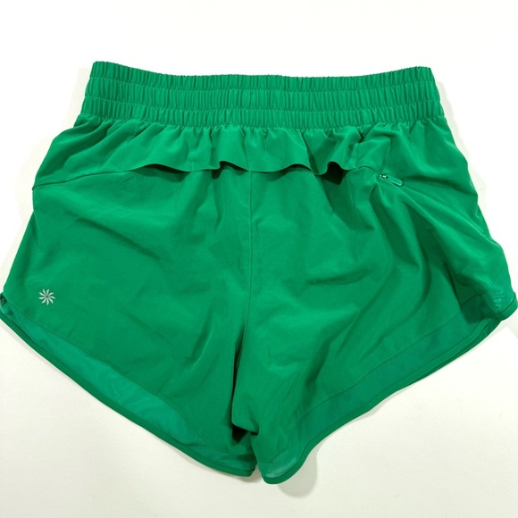 Athleta Mesh Racer Run Mid Rise Shorts 4” Size XXS Green - Picture 2 of 9